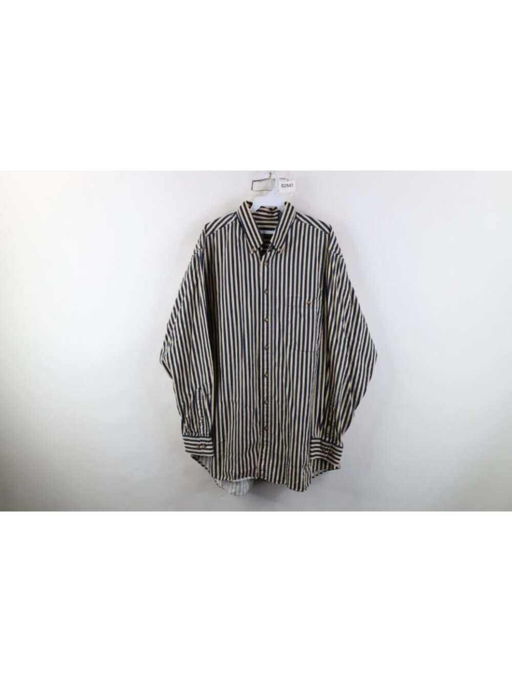 Vtg 90s Streetwear Mens XLT Faded Striped Color Block Twill Button Down Shirt
